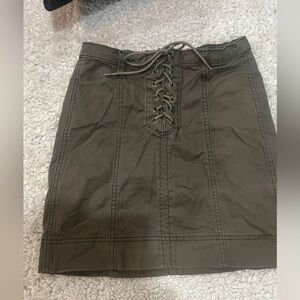 Hayden Khaki Lace-Up Skirt